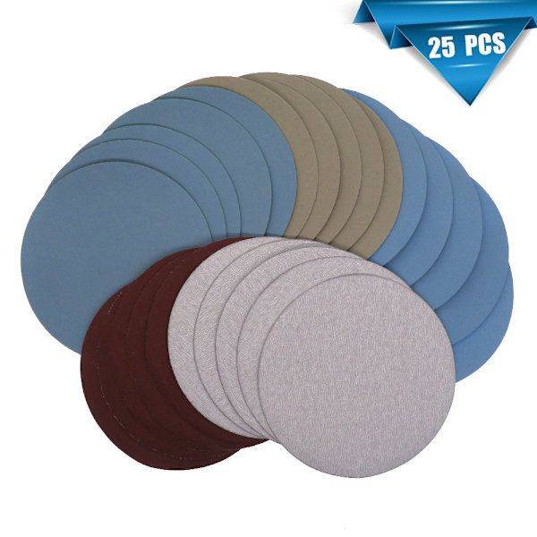 25 st 125mm våt/torr slippapper Runda slipbrickor Orbitalslipdynor Slippapper för metall trä - Korn 1000#2000#3000#4000#5000#