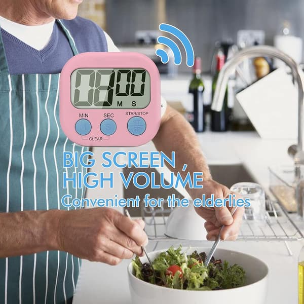 Digital Kjøkken Timer, Matlagingstimer, Stor Skjerm, Høy Alarm