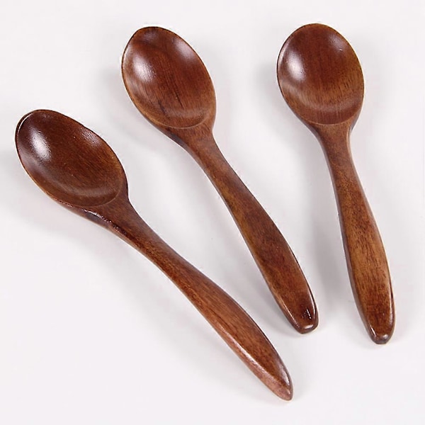 4 st 14cm Naturliga Träskedar Kreativ Honungssked Kafferörsked Bordsservis