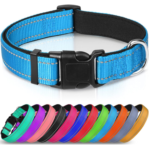 Reflective Dog Collar,Padded Breathable Soft Neoprene Nylon Pet