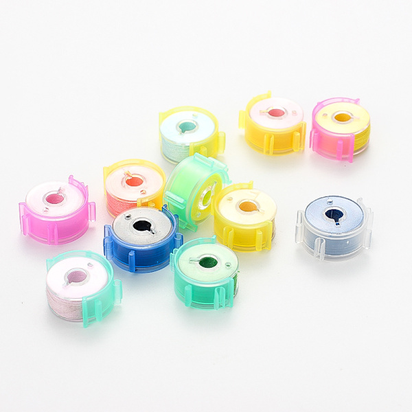 #25 stycken spolarhållare, broderitråd, trasselskydd, verktyg för broderi, quiltning, blandade färger#