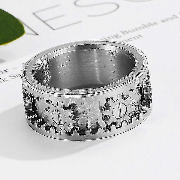 Roterende Gear Ring Rustfrit Stål Maskineri Vind Designer Dekompressionsring 7