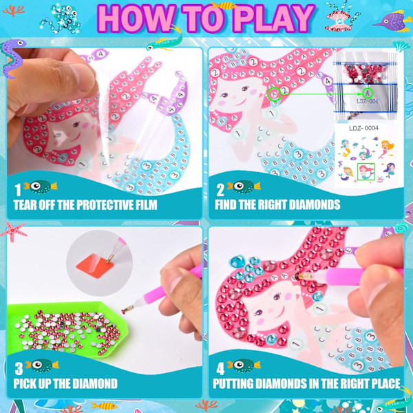 #42 st. Diamantmålning Dekaler Kit för Barn, DIY#