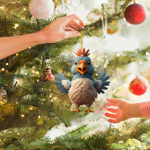 #Julehønse Ornament - 8,5 cm Hengende Dekorasjon#