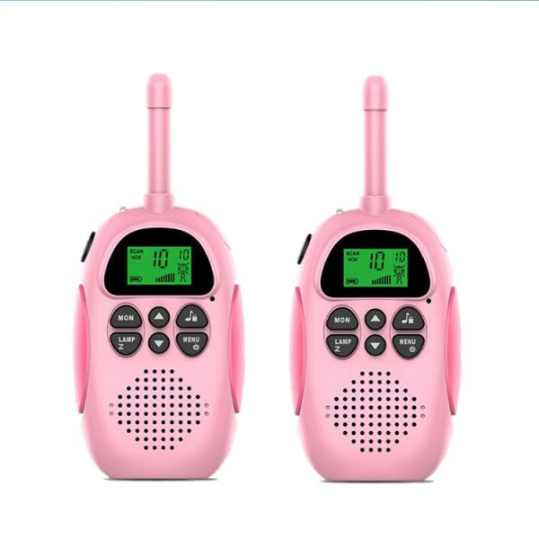 Kaksi osainen vaaleanpunainen lasten walkie talkie, latautuva langaton 3KM kantama