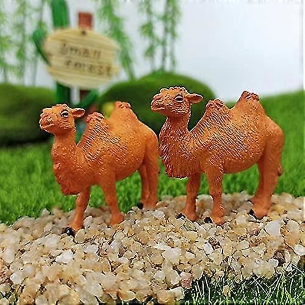 10 st Kamelfigurer Handmålade Kamelfigurer Miniatyr Djur Staty Vilda Baktriska Kameler Kamel Djurmodell Bord Skrivbord Djurfigur Ca