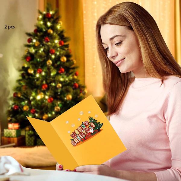 *2 3D Tredimensjonale Julehilsenkort, Julekort*