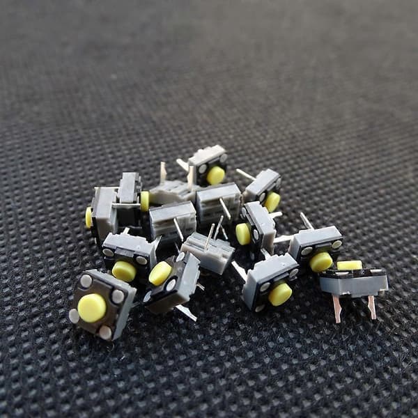 2st Micro Switch 6*6*4.3 mm Fyrkantig Tyst Strömbrytare Knapp Mus DIP Microswitch Tact Switch