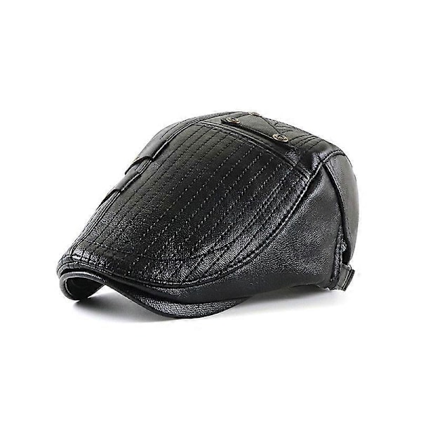 Newsboy-hattar för män PU-läder irländsk flat cap Fitted Ivy-hatt Retro 1920-tals Gatsby-hatt Herr Basker Keps Jakt-hatt