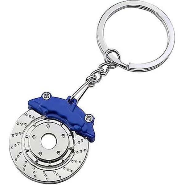 Auton jarrulevy avaimenperä, metallinen auton jarruroottori avaimenperä, avaimenperä auton ystäville, personoitu auton avaimenperä lisävaruste lahjakoriste (sininen)