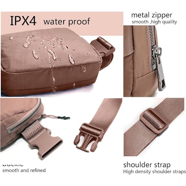 Fanny Pack Midjeväsk Crossbody Väska Bum Bag för Löpning Vandring