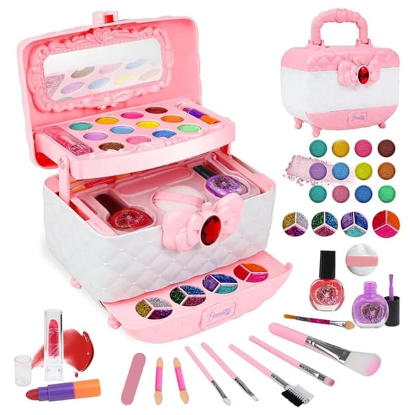 #pink,Sminkesæt, vaskbar make-up, multifunktionel, foldbar bea#