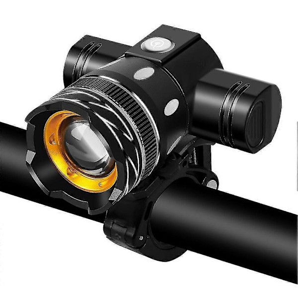 4 stk. LED Sykkellys Front 1200 Lumen Type-c USB Oppladbar Lampe Sykkelhode