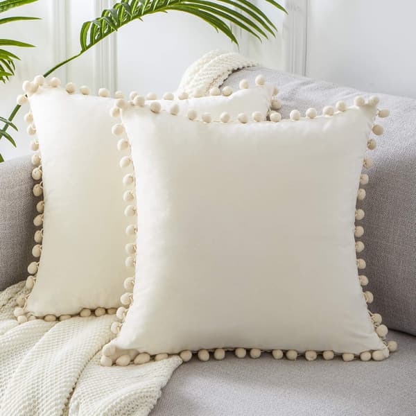 Kuddfodral 45x45 cm Senapsvitt Dekoration Vardagsrum Hem