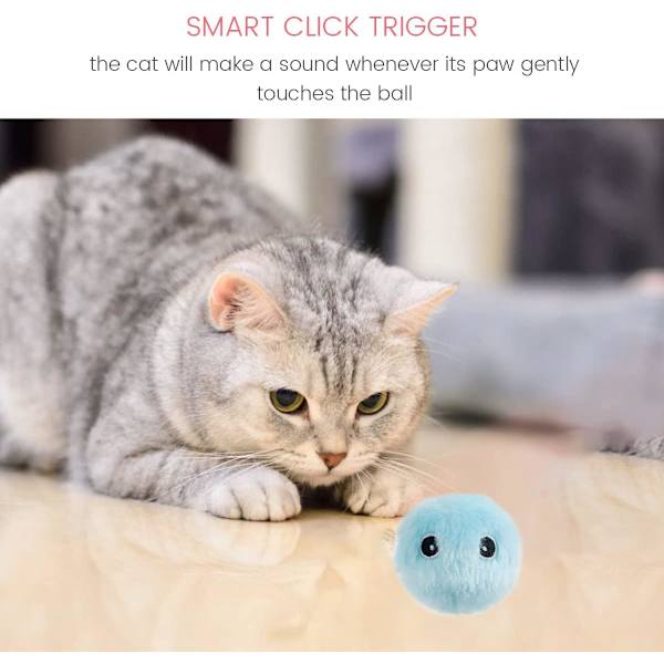 Interaktiv Katt Leksak med Fågel, Groda och Gräshopp, Plysch Katt att Jaga