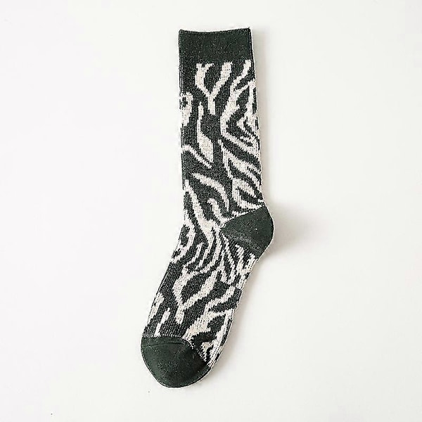 2 stk. Sjove gaver Leopardgaver til kvinder, Nyhed Leopardstrømper Dyrestrømper (mørkegrønt leopardprint)