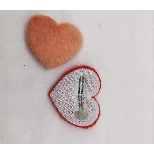 10 stk Hårnål Søt Plysj Faux Mink Pels Elegant Sklisikker Hårtilbehør Ren Farge Kjærlighet Hjerteform