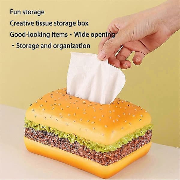 Hamburger Creatives Tissue Holder, Søt Tissue Box Cover, Tissue Box Holder, Tissue Box Dispenser
