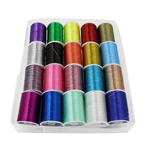 Metallinen kirjontalanka DIY Kannettava kotitalouskäyttöön tarkoitettu manuaalinen ompelulankasetti (monivärinen)