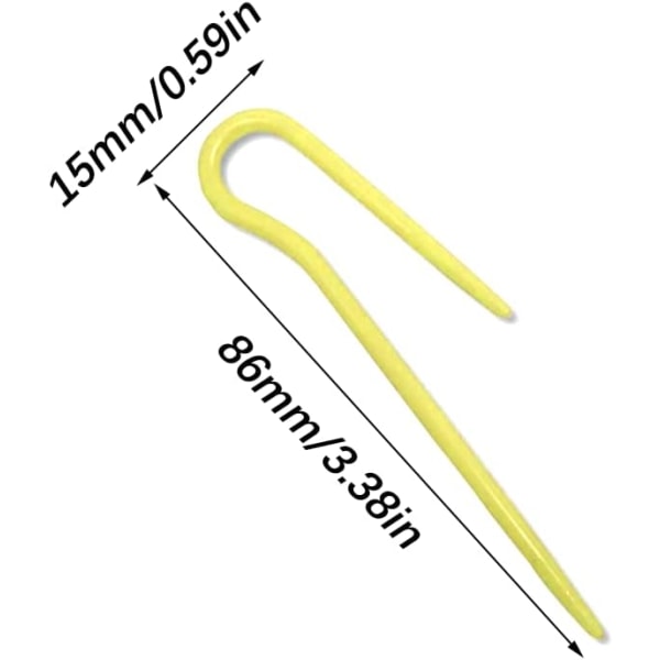 4 stk U-formede vridende nåler, strikkepinner hjelpefarge