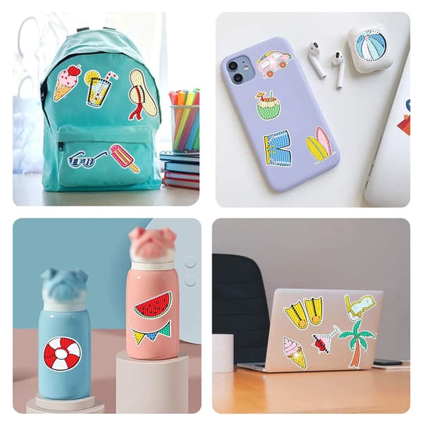 #5D Timanttimaalaus, Timanttimaalaus DIY Tarrat (Piirroshahmoja)#