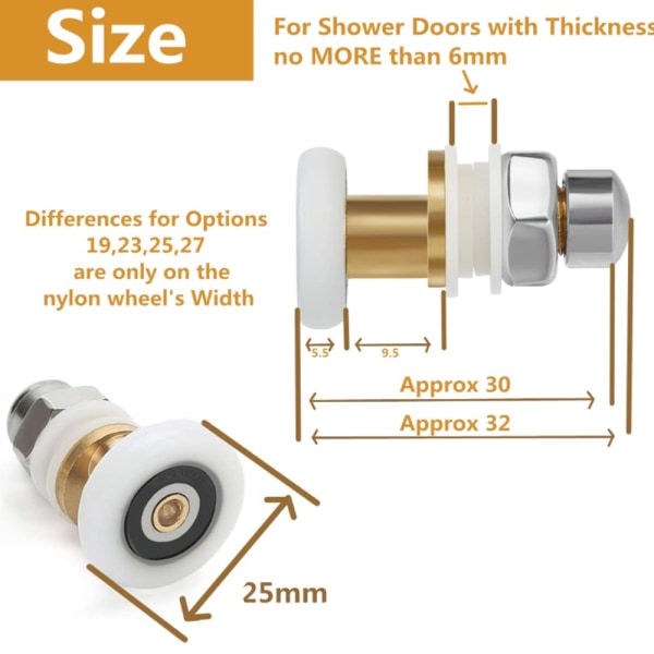 /#/Dusjrull Caster Wheel for Shower Door Sliding Casters D/#/