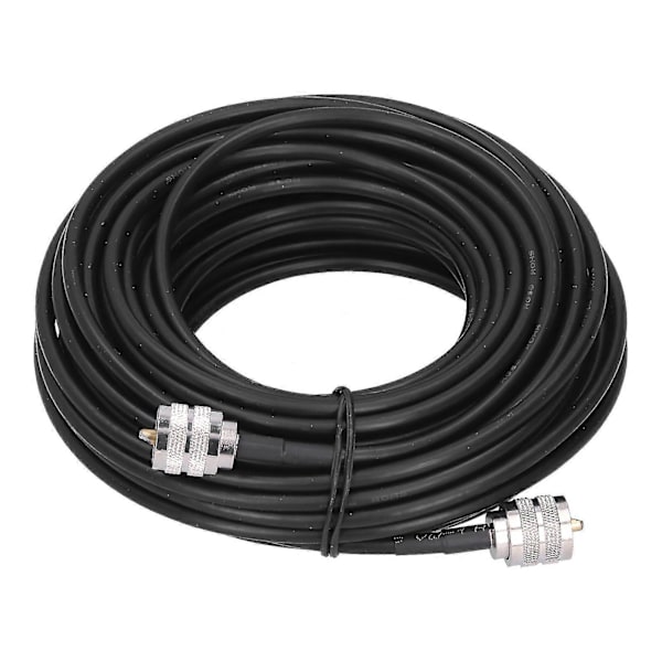 Svart RG58 koaksialkabel med UHF hann til PL259-kontakt - 15M for elektronikk