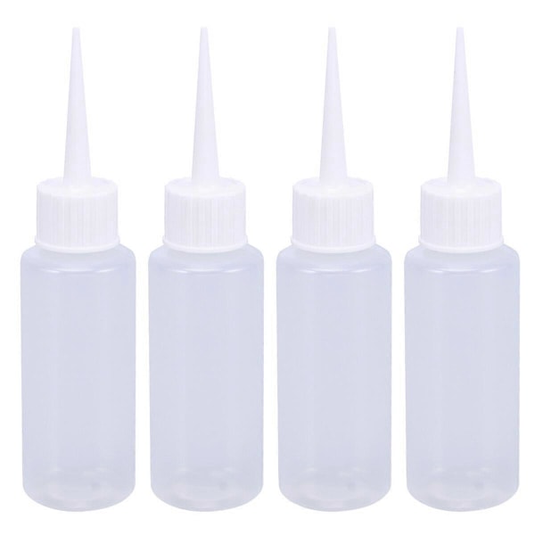 4 STK 50ML Plastik Klemme Flasker Dispenser Til Flydende Lim Konstruktion (Hvid)