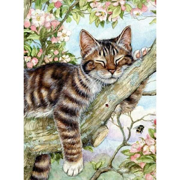 30x40cm, katt 5d diamantmålning strassbroderi canvas (3)