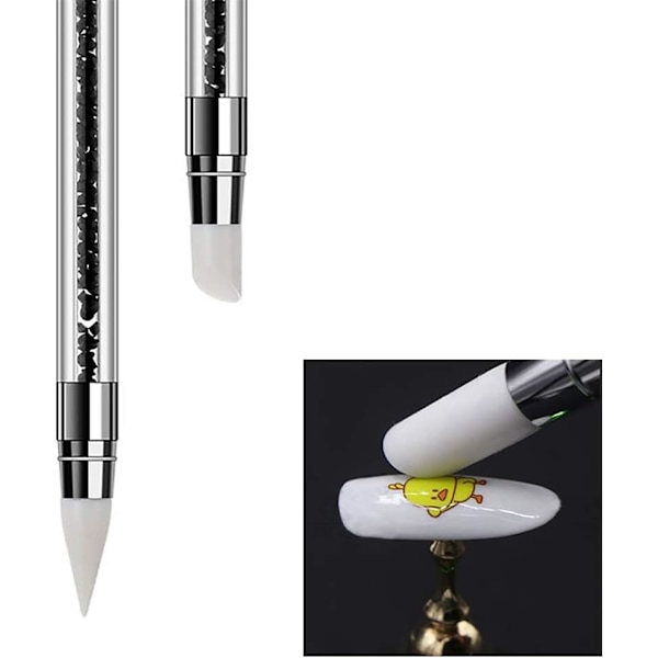 *5 st Silikonnagelkonstborstar Skulpturpenna, Dubbelhuvud Nagel Ar*