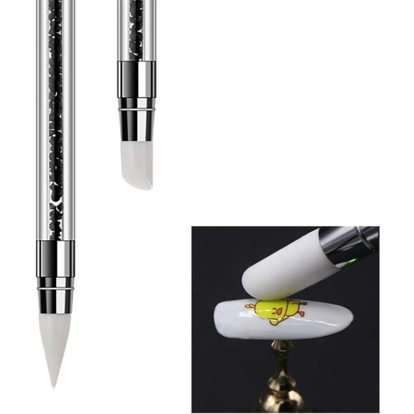 *5 stk. Silikonspenner for neglkunst, dobbelthodet neglspen*
