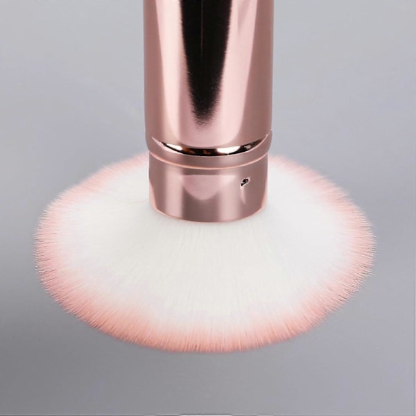 Infällbar Foundationborste, 2-pack Rese-rougeborste Kabukiborste Portabel Puderfoundationborste med lock för Rouge, Bronzer, Buffning