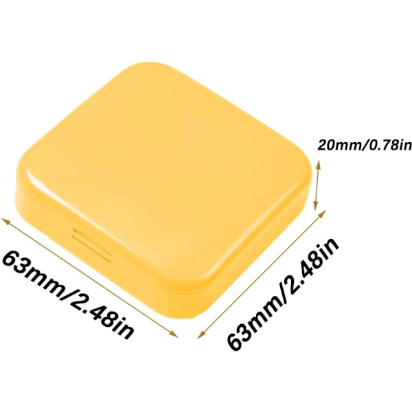 Gul pillerlåda, bärbar pillerlåda, mini plastpillerlåda, piller