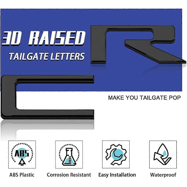 3D Hevede Bakluke Innlegg Bokstaver Emblem - Kompatibel Med 2019-2022 Silverado (matt Svart)