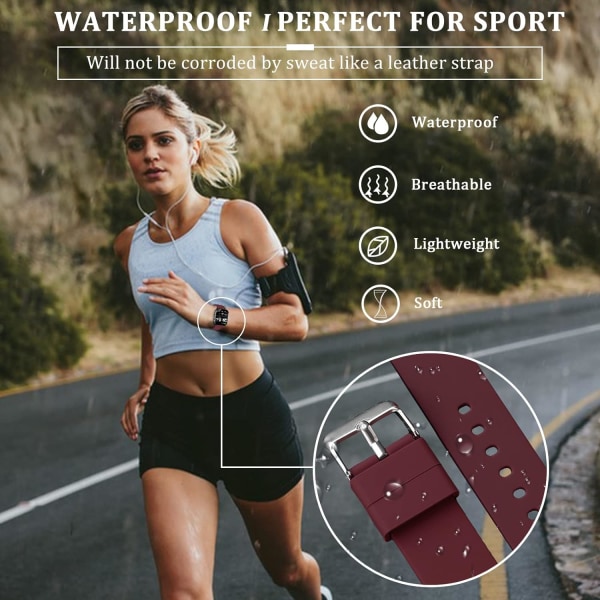 22mm Smartwatch Armband - 2 st Silikon Snabbspänne Armband, Ersätt