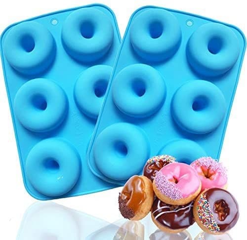 *2 stk Silikon Kakeform 6 Hull Donut Lagingsform Baking Cake Roun*