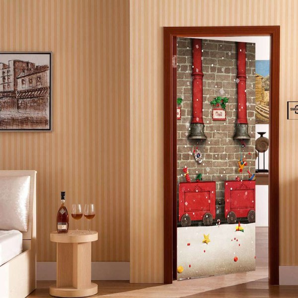 #3D Christmas Bell Door Sticker Wall Sticker #