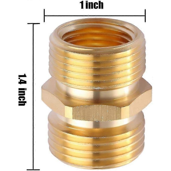 (2 kpl Teollinen metallinen messinki puutarhaletkun ja putken NPT-liitin, Green Thumb pikakiinnitteinen kääntöliitinadapteri, kaksoisulkokierre Ght 3/4\" X