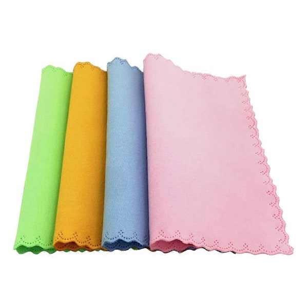 10 stk. Brillerenseklude Mikrofiber Renseklude til Briller Kameralinser Mobiltelefoner (Assorterede Farver)