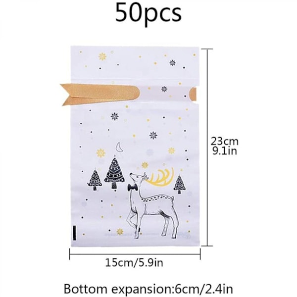 #Paket med 50 julgodispåsar, cellofanpåsar#