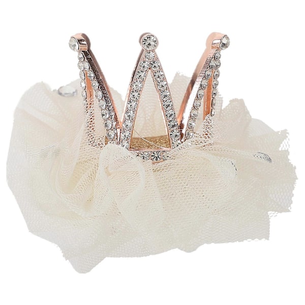 1 stk. Barnekrone Hårspenne Rhinestone Bobby Søte Panneluggspenner Hårtilbehør for Barn Beige