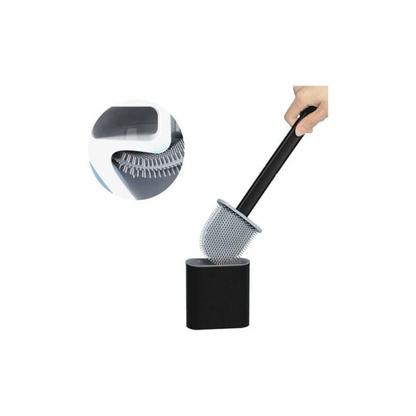 TPR Silicone Toilet Brush and Holder, Detachable Long Handle Toil