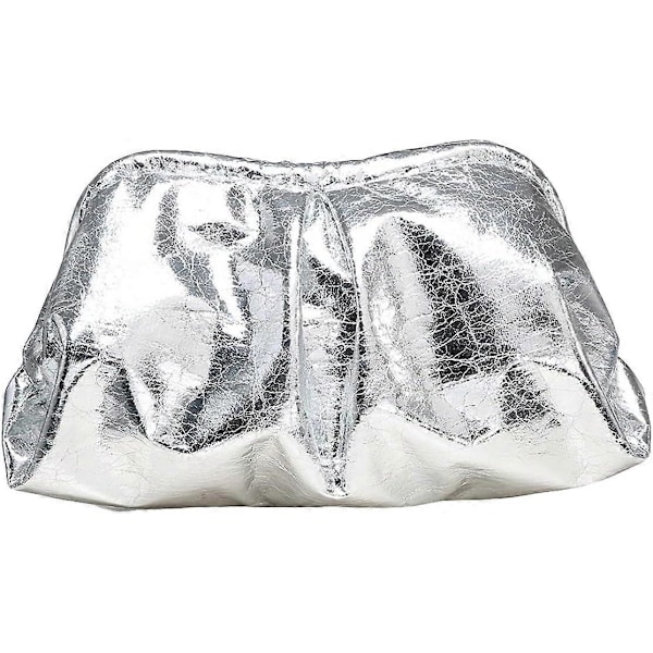 Dame PU Læder Clutch Taske Rynket Håndtaske