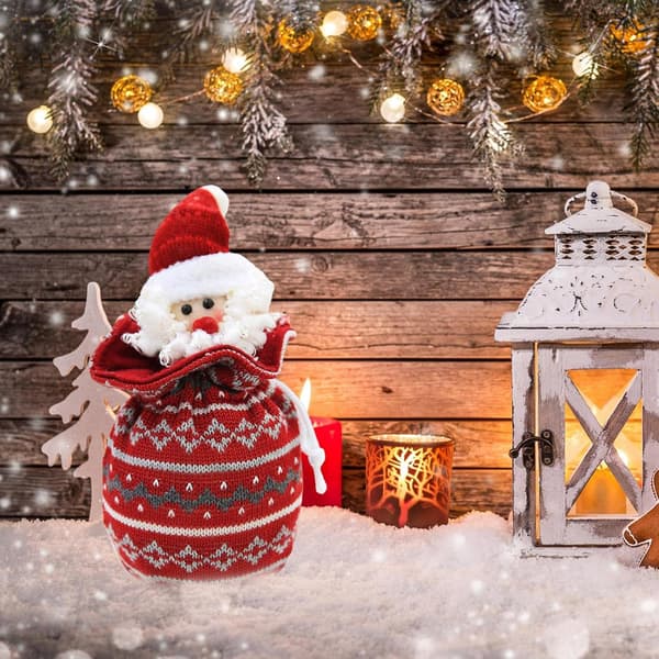*1 st julgodispåse i äppelform, stickad påse för julgodis*