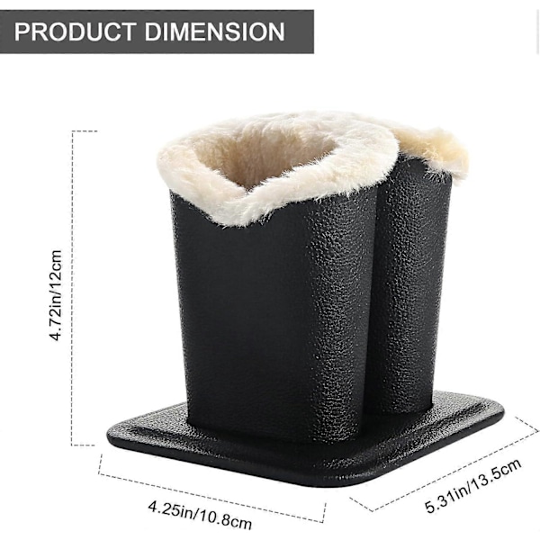 Glasögonhållare, PU Läder Glasögonhållare Ställ med Mjuk Plyschfoder - 2-pack (Svart, 1-pack, 2 Fack)