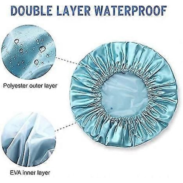 32cm Store Dusjhetter, 2 stk. Gjenbrukbare Stilige Spa-hetter for Kvinner Doble Lag Badehette