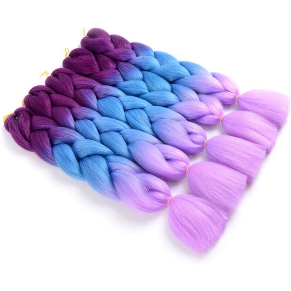 Ombre-piden hiukset, 24\" Ombre Jumbo-piden, 5 kpl Ombre-piden