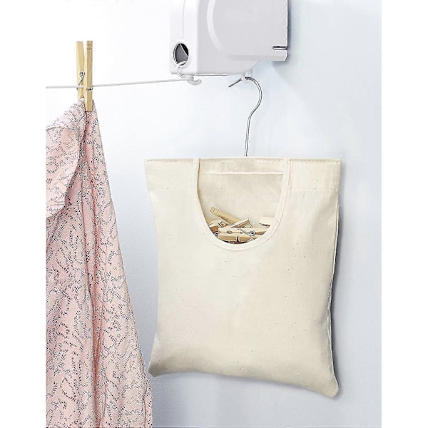 Praktisk klesklypepose - rommer 100 mellomstore klesklyper, slitesterkt polyestermateriale, krok