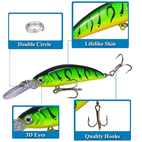 #Kunstig agn spin jig sæt 6g bas agn 10 stk#