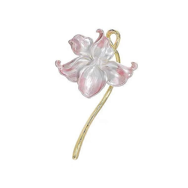 Tredimensjonale blomsterdrakt-tilbehør i emalje, vannliljebrosje, anti-eksponeringsnål